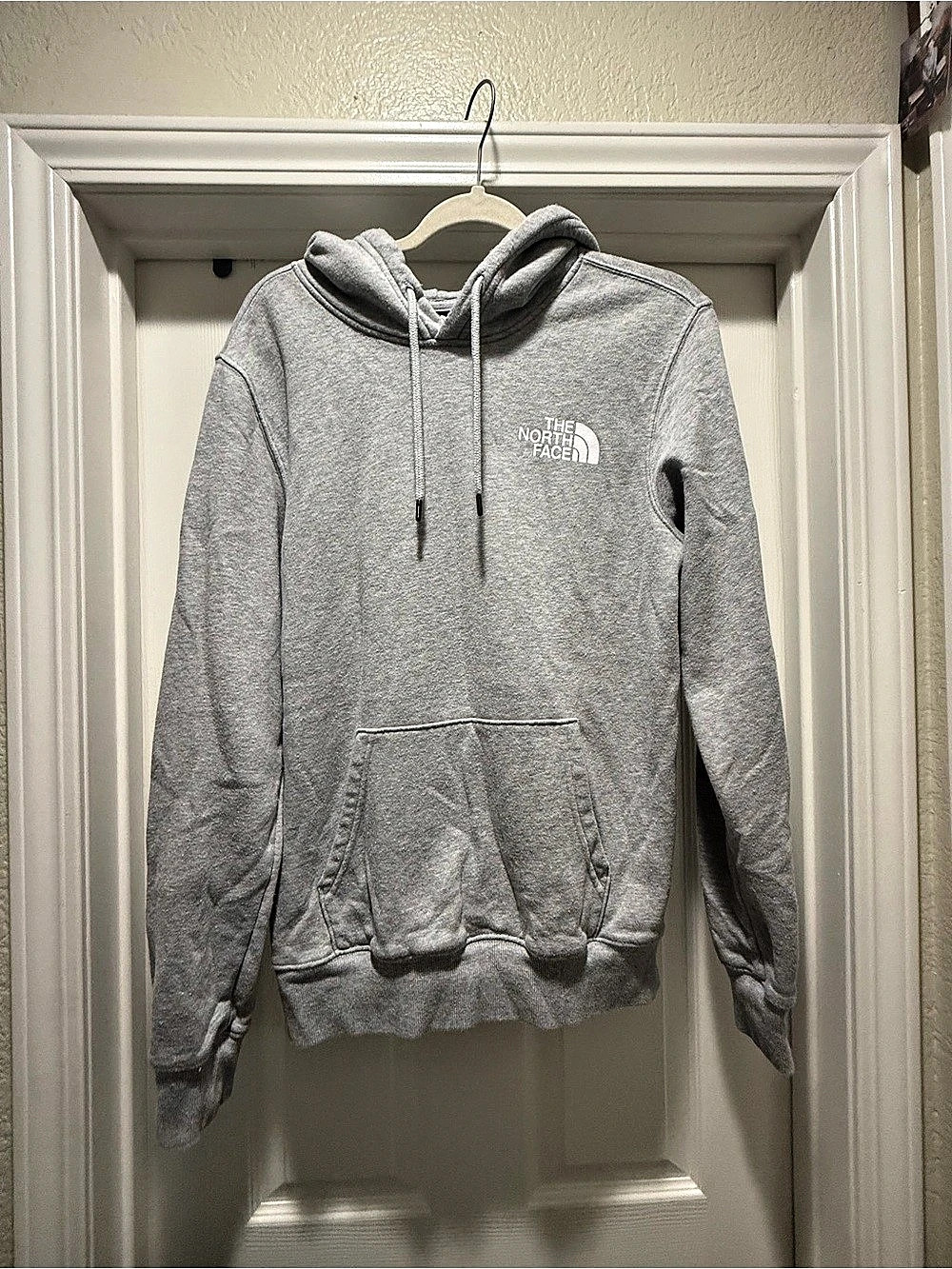 The North Face Box Logo Never Stop Exploring Gray Hoodie, Small